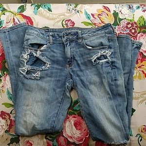 American Eagle Destroyed Denim Jegging Jeans Sz 6